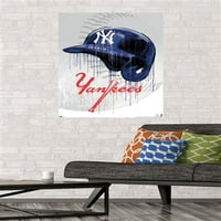 Yorkујорк Јанкис - Постери за wallидови на кациги за капење, 22.375 34