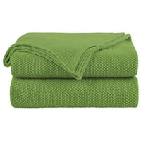 Единствени поволни цени чист памучен мек кабел плетено ќебено зелено 51 59