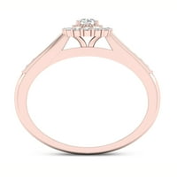 Империјал 1 3CT TDW Diamond 10K Rose Gold Halo Bridal Set