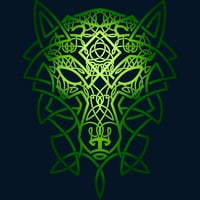 Момчиња од келтски Волк Темносина Графичка Маичка-Дизајн ОД Луѓе XL