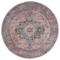 Обединети ткајачи Шарм Грејс Транзициски медалјонски тркалезен килим, црвена, 7'11 7'11