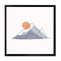 DesignArt 'Апстрактна црвена месечина со планински капеј' модерен врамен уметнички принт