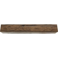 Ekena Millwork 8 W 12 H 8'l 3-страничен Riverwood Endurathane Fau Wood Teailing Beam, Premium AdEd