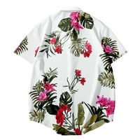 Фанки Хавајски Блуза Кошула Обичните Мажи Копче Надолу Краток Ракав Униз Плажа Кошула