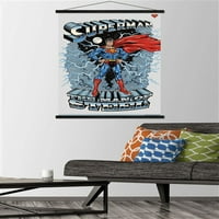 Стрипови Супермен - Човекот Од Челичен Ѕид Постер Со Дрвена Магнетна Рамка, 22.375 34