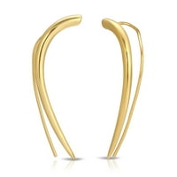 Мишел Кембел накит женски елегантни обетки од алпинисти за уши, месинг со 14 килограми жолто злато преклопување