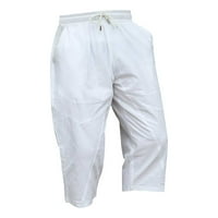 летни тенки памучни и ленени каприс машки големи лабави ленени широки панталони за нозе