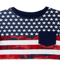 Холивудска патриотска 4-ти јули морнарица Камо кошула, големини 4-18