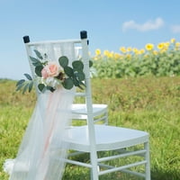 Надворешно место за венчавки распоред на атмосфера декоративна симулација на цвеќе стол за роза назад декорација на цветни столчиња врзан цвет
