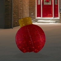 38 LED осветлен трепкачки црвен лименски украс на отворено Божиќна декорација