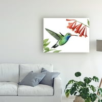 Трговска марка ликовна уметност „Hummingbird and Flower II“ Canvas Art by Grace Popp