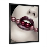 DesignArt 'Бисери низ устата со модерно уметничко печатење на усните во форма на срце