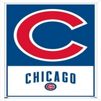 Chicago Cubs - Постери за wallидови на лого, 14.725 22.375 Рамка