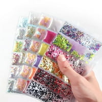 Решетки торбички нокти уметнички секвенци Шарени нокти полски снегулки фолии за маникир