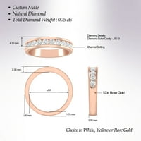 Карат 10к розово злато тркалезна дијамантска невестинска венчаница прстен за жени