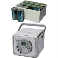 Jensen CD-555A Portable Bluetooth Music System со CD плеер, вклучува C батерии